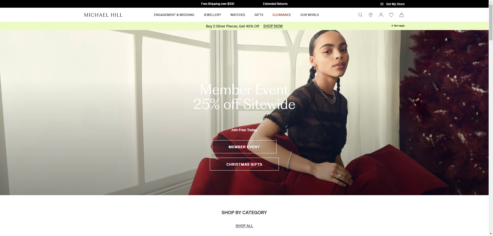 Screenshot of a Michael Hill online advertisement during its 2024 Black Friday sales